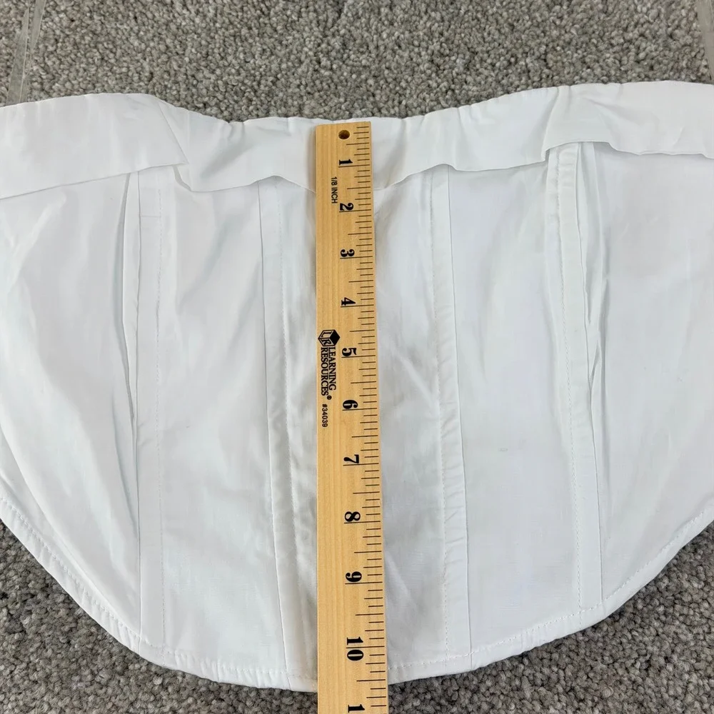 Kendall & Kylie Bustier Corset Top Small White Strapless Structured Zip Crop Top - Picture 6 of 9